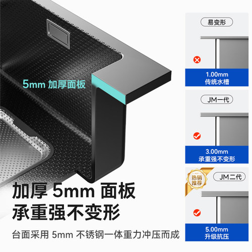 JQIMUU包安装拆旧双槽改大单槽集渣水槽加厚不锈钢家用厨房洗菜盆 - 图0
