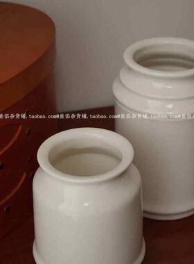 复古简约厨房陶瓷收纳罐白色餐具筷子笼储物罐高颜值收纳桶笔筒