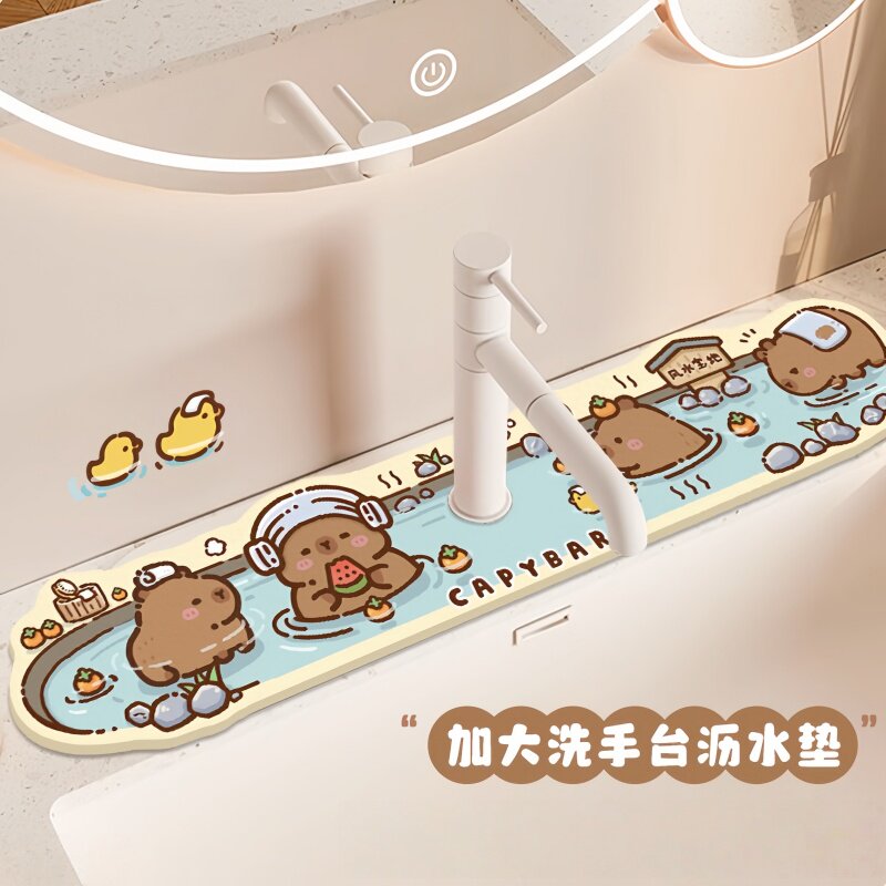 苹果KT水龙头硅藻泥速干吸水垫厨房台面防溅水沥水垫创意浴室杯垫,淘宝优惠券,粉丝福利购,淘宝优惠卷