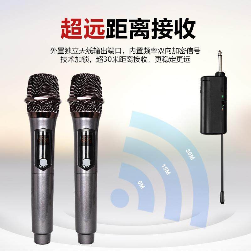 专业一拖二无线麦克风可调频KTV话筒舞台演出KTV唱歌会议K歌,淘宝优惠券,粉丝福利购,淘宝优惠卷