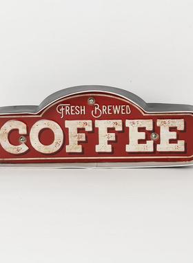 工业风酒吧墙面软装饰品LED灯复古咖啡厅店铺背景墙创意墙壁挂件