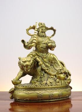 杨铜记 铜武财神 赵公明骑虎财神爷聚宝盆 龙虎玄坛爷古玩收藏