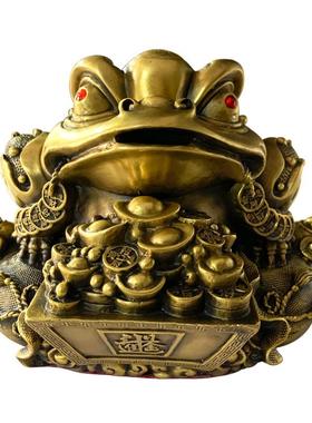 源头厂家黄铜日进斗金金蟾 元宝三足金蟾 金蟾家居摆件