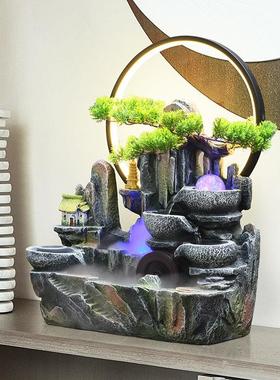流水生财风水轮桌面假山喷泉循环水景摆件风水球招财乔迁开业礼品