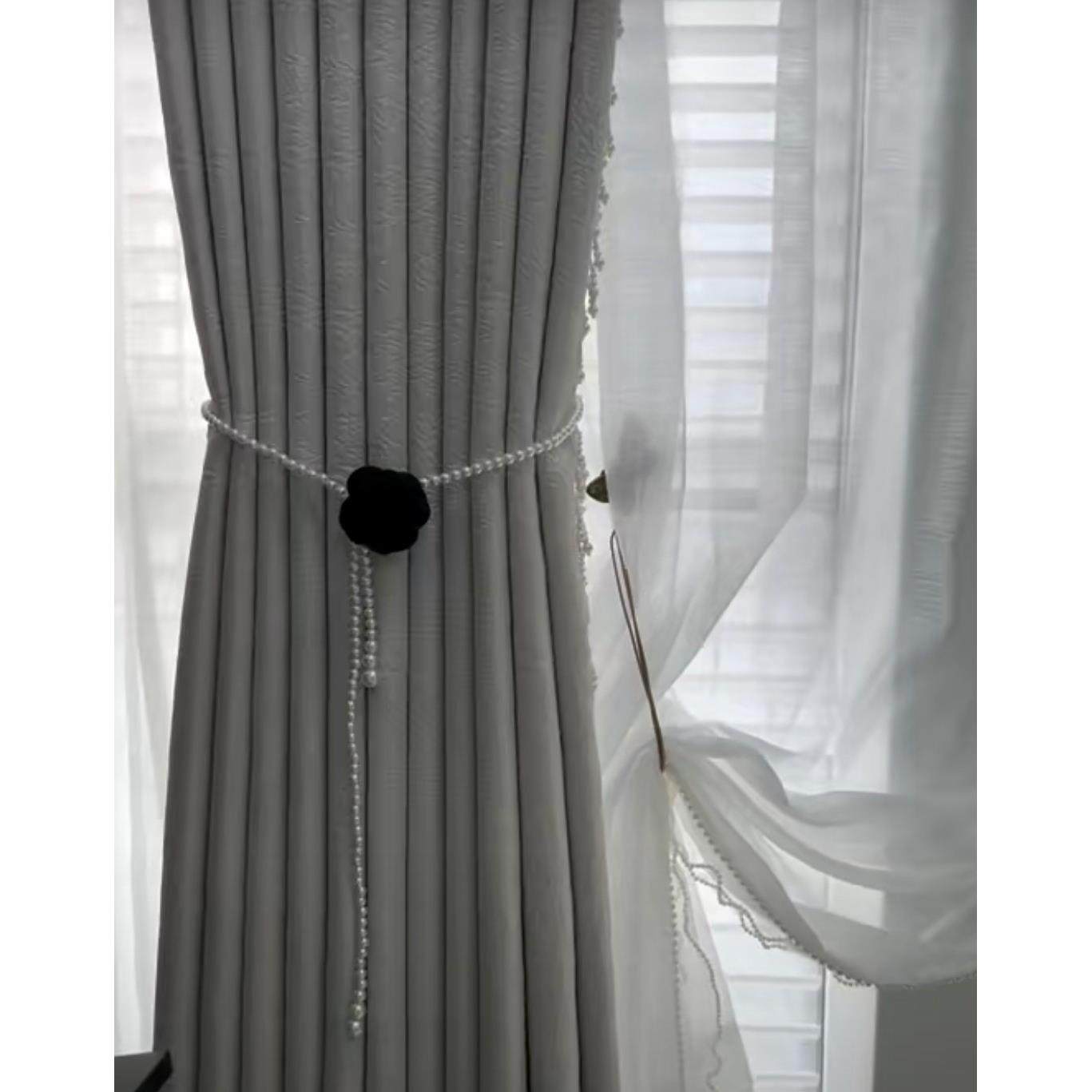 窗帘山茶花腰链配饰花朵法式珍珠腰窗帘绑带装饰洋装收腰绑带,淘宝优惠券,粉丝福利购,淘宝优惠卷