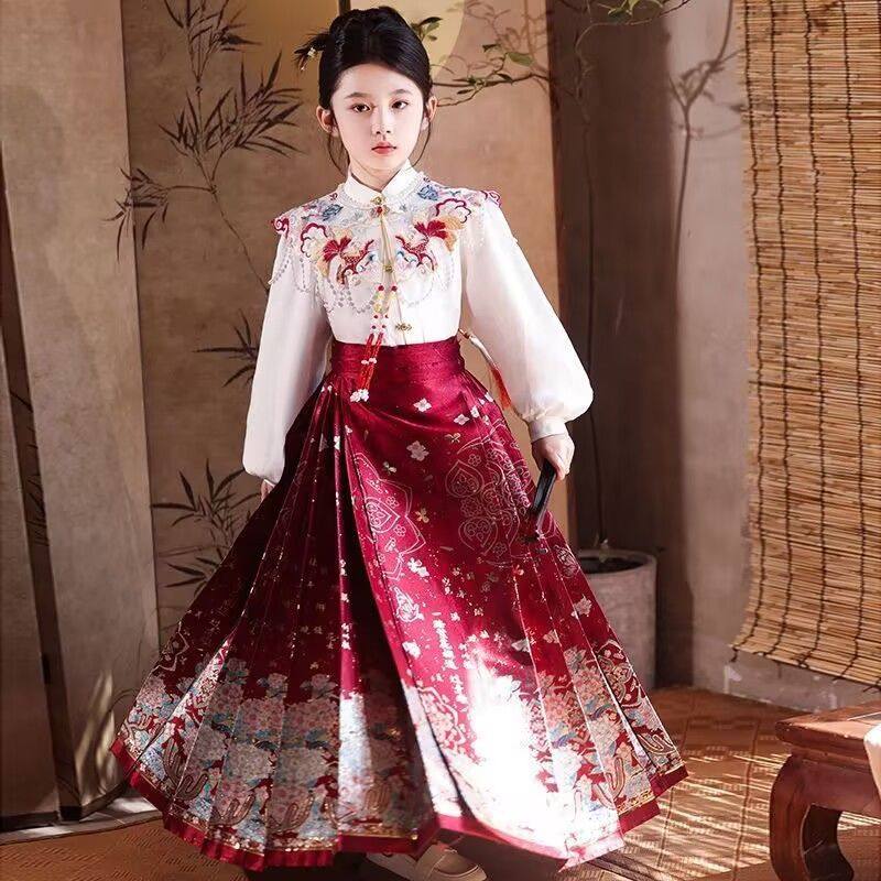 女童汉服秋冬季2025新款明制马面裙套装国风新中式儿童唐装拜年服,淘宝优惠券,粉丝福利购,淘宝优惠卷