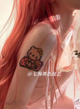 可爱hellokitty彩色纹身贴纸卡通