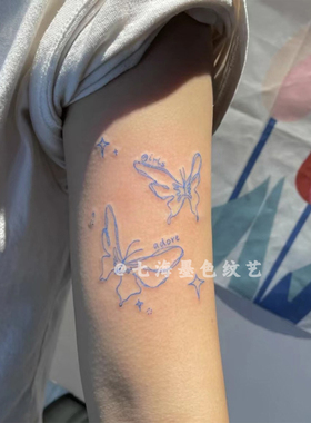 蝴蝶纹身贴小清新手腕锁骨手臂