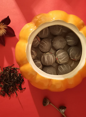 南瓜桌面小摆件家居n陶瓷茶叶罐客厅装饰工艺品中式创意工作室摆