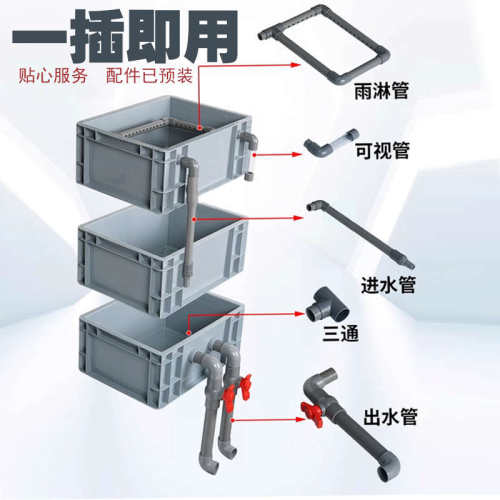 鱼缸过滤器循环系统周转箱加高加深滴流盒鱼马桶增氧水泵培菌全套 - 图0