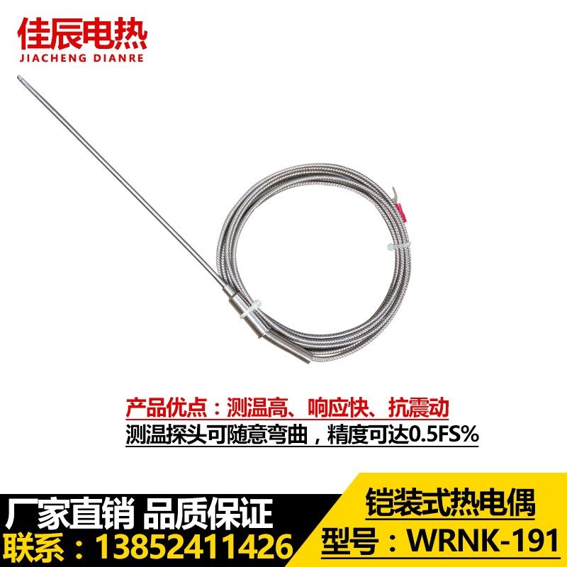 K型铠装热电偶 wrnk-191 探头 探针式温度传感器 测温线耐高温,淘宝优惠券,粉丝福利购,淘宝优惠卷