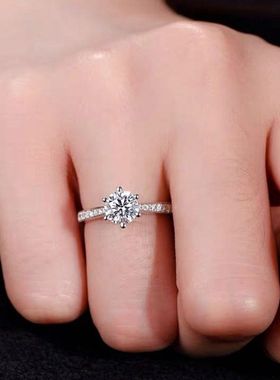 S925纯银八心八箭锆石戒