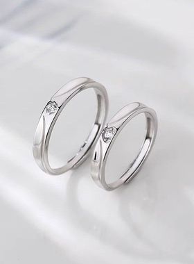 S925纯银情侣戒指男女一对小众
