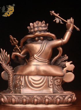 真古意 紫铜白财神佛像居家随身车载白财神像摆件供奉工艺品摆放