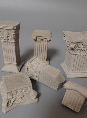 建筑废墟欧式罗马柱水泥混凝土鱼缸造景创意装饰水泥布景桌面摆件