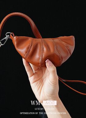 项链项饰挂脖时尚零钱包皮革牛角