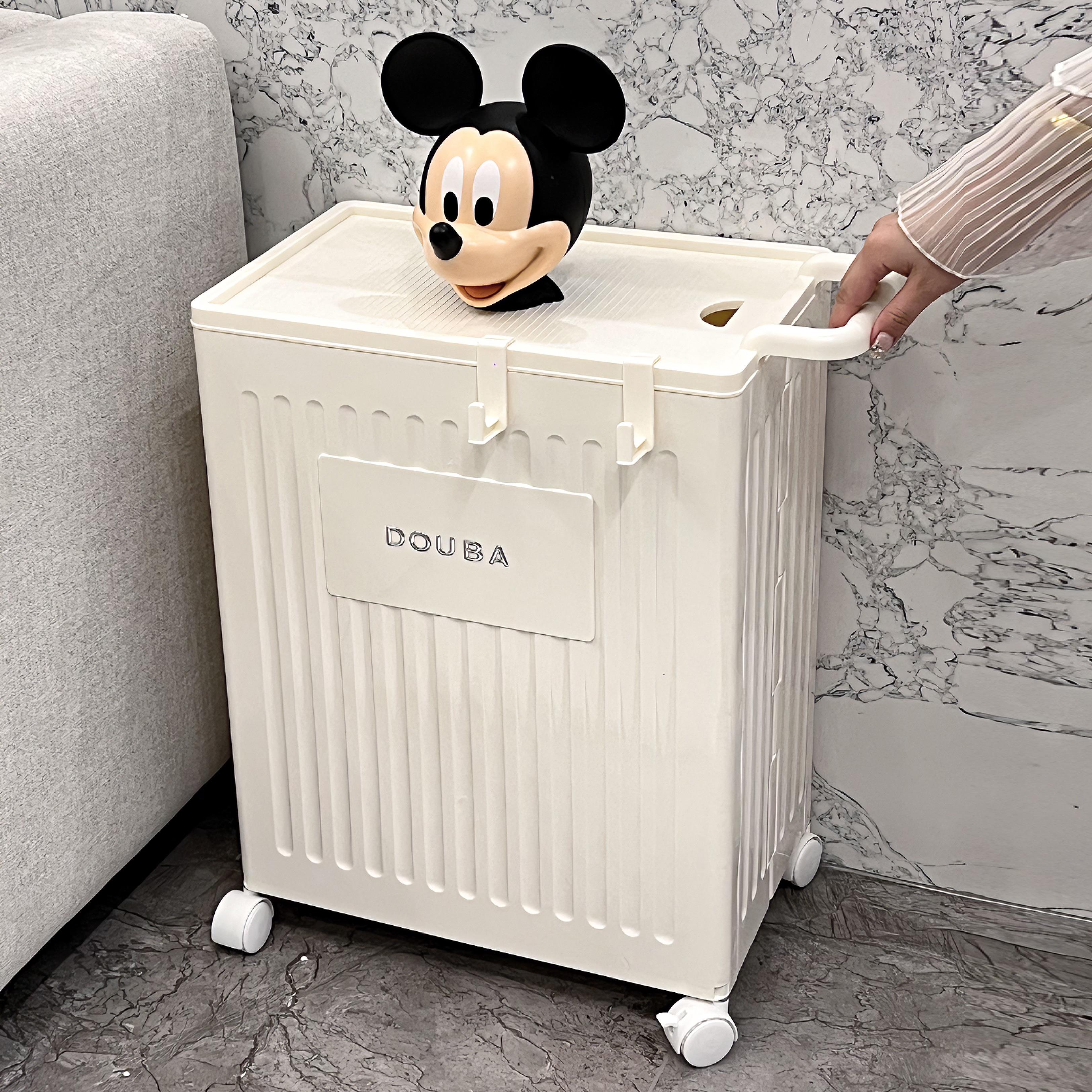 瑜伽垫收纳筐带轮家用哑铃健身运动器材篮球类收纳架夹缝置物架 - 图2