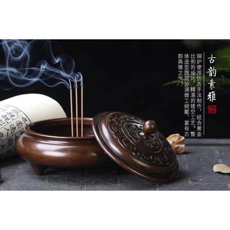 苏工纯铜香炉熏香炉家用茶道三足紫铜色吉祥大号宣德炉9cm香篆炉,淘宝优惠券,粉丝福利购,淘宝优惠卷