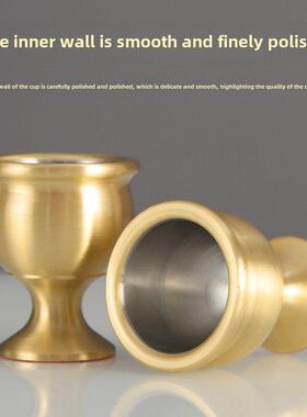 纯铜小酒杯家用神台供水杯关公财神敬酒杯招财供杯佛前贡水杯摆件