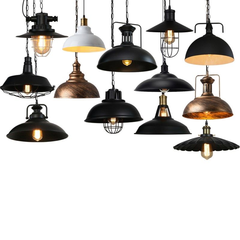 火锅店锅盖吊灯美式奶茶店餐厅复古工业风灯具酒吧咖啡厅铁艺灯罩,淘宝优惠券,粉丝福利购,淘宝优惠卷