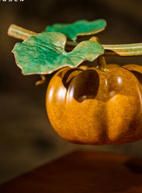 佐森南瓜摆件铜招财财富丰收客厅玄关酒柜装饰品乔迁开业送礼品