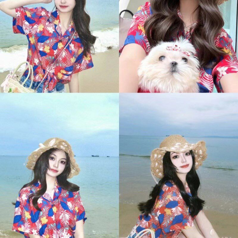 海南岛服花衬衫休闲男短袖夏季棉绸三亚旅游沙滩超薄衬衣家居套装,淘宝优惠券,粉丝福利购,淘宝优惠卷