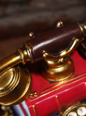 复古电话模型钟表摆件创意家居桌面老式装饰品咖啡厅店铺个性摆设