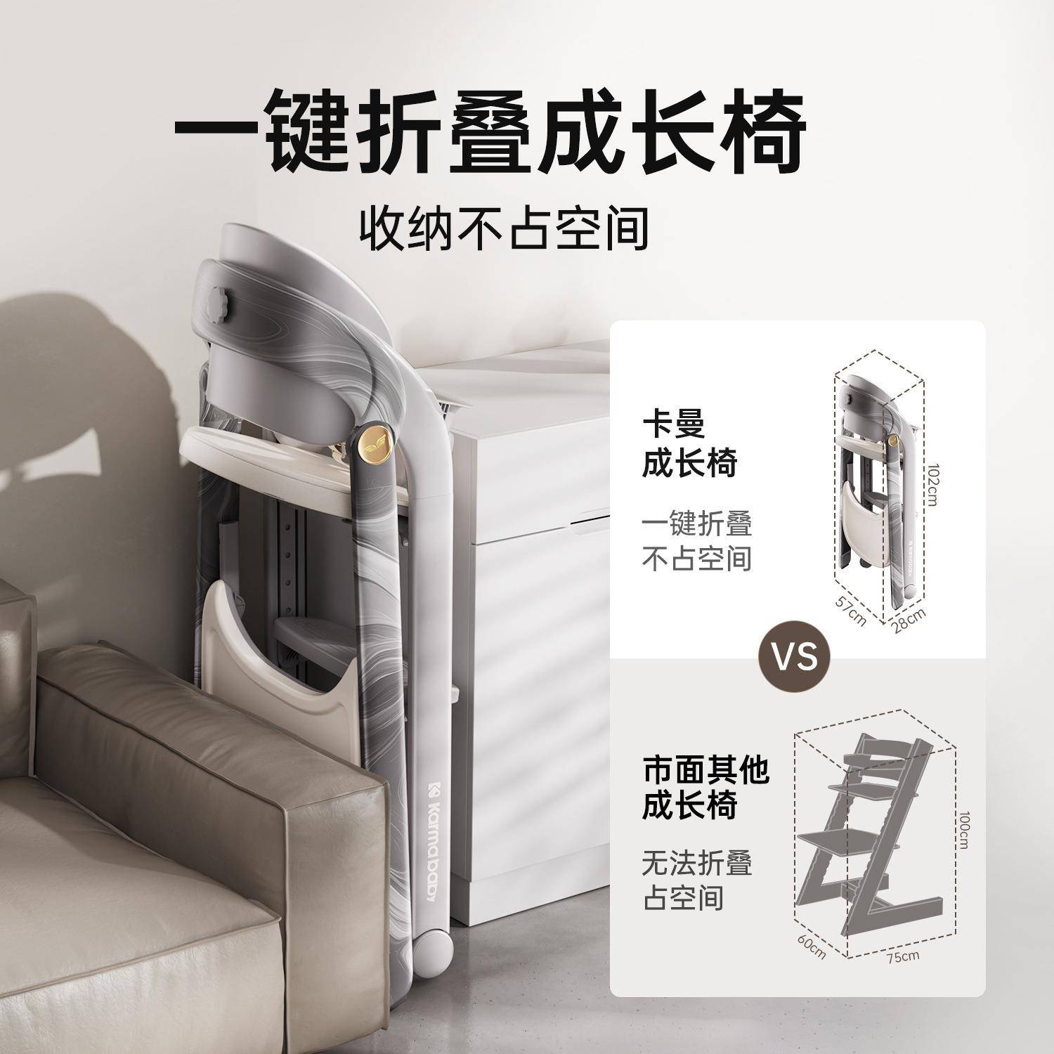 Kaman Guardian Growth Chair Baby Dining Chair Children's Infant Dining Table Chair Home Multifunctional Folding Dining and Learning Seat