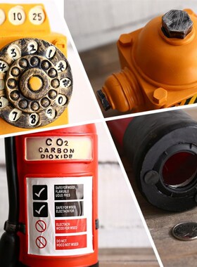 创意灭火器零钱罐消防栓存钱罐咖啡厅装饰摆件客厅电视柜摆设