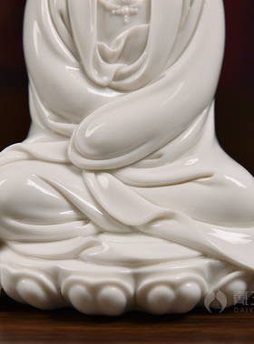 戴玉堂 陶瓷随身小尺寸小佛像观音菩萨德化白瓷雕塑摆件 自在观音