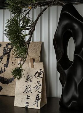 新中式摆件书房书柜茶室装饰品高级感样板间软装搭配组合茶具套装