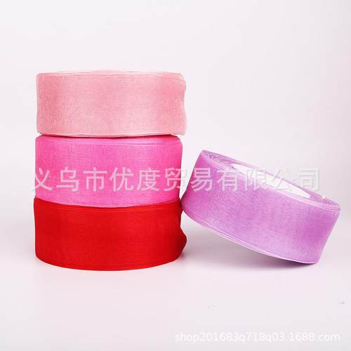 4cm厘米纱带雪纺纱彩色丝带diy蝴蝶结礼品包装手工玫瑰花丝带缎带 - 图2