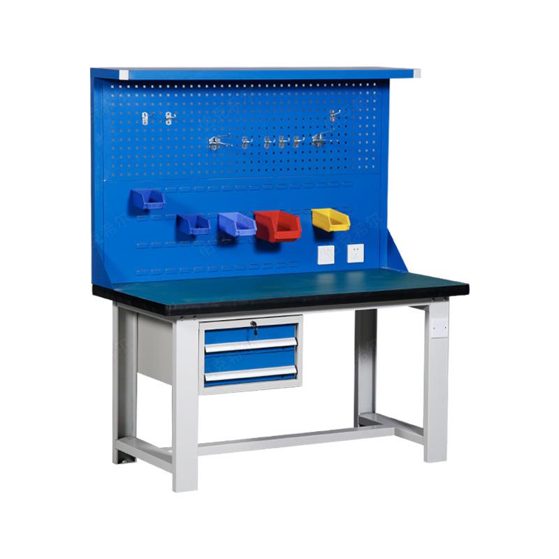 重型工作台工厂车间维修钳工操作台带灯带抽屉检验桌防静电工作台 - 图3