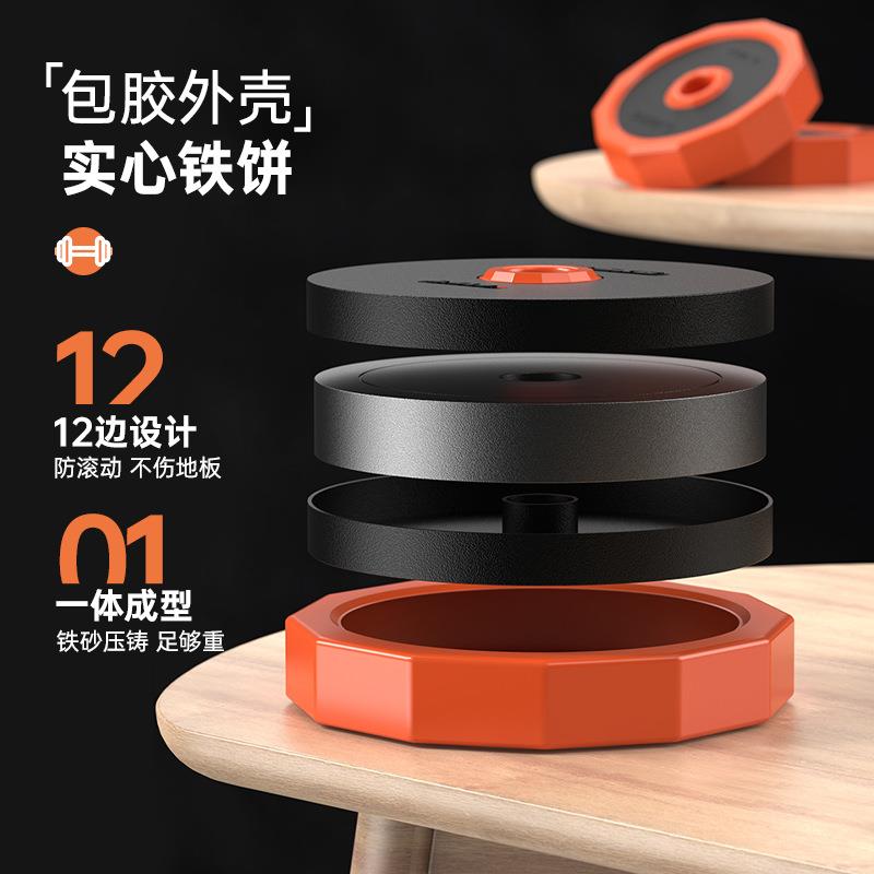 男士哑铃杠铃壶铃家用健身器材可自由调节重量组合套装 - 图0