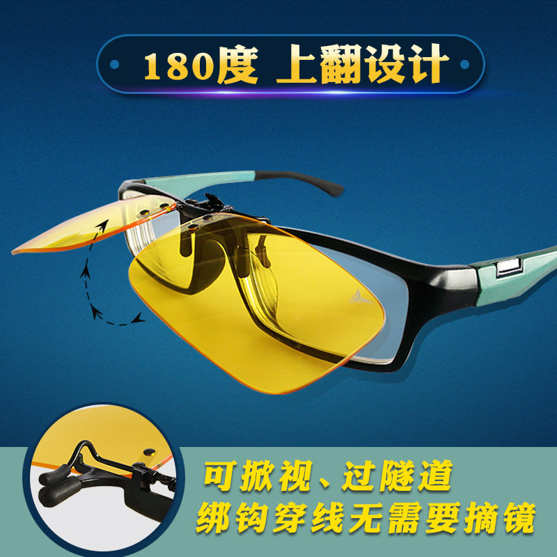 御牌钓鱼眼镜夹片日夜两用近视老花专用偏光增晰高清看漂夹帽镜男 - 图1
