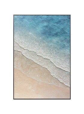 现代简约大海沙滩肌理画客厅沙发B装饰画玄关走廊挂画抽象手绘油