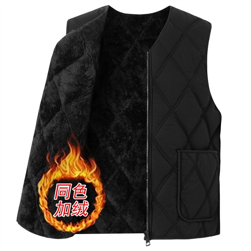 中老年男士加厚棉背心 多口袋保暖马甲 V领秋冬加绒马甲,淘宝优惠券,粉丝福利购,淘宝优惠卷