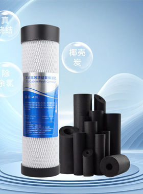 净水器10寸平口后置烧结碳棒滤芯有效去除异味改善口感通用配件