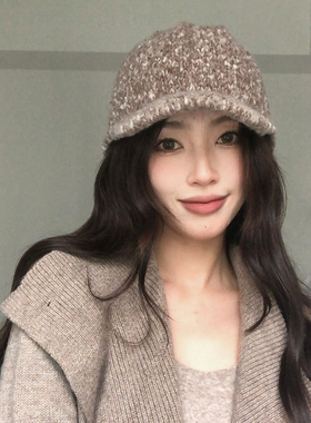 【猫仔kitten】时尚毛绒鸭舌帽女帽弯檐秋冬保暖休闲韩版棒球帽