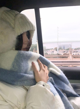 【猫仔kitten】秋冬新款白色帽子耳罩套装针织韩系毛线帽保暖耳包
