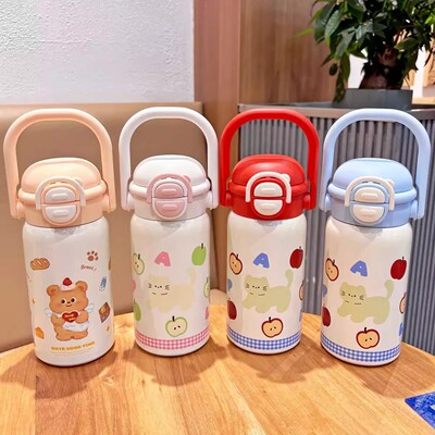 BC-316不锈钢保温杯可爱卡通动物便携吸管杯学生儿童大容量水杯A1