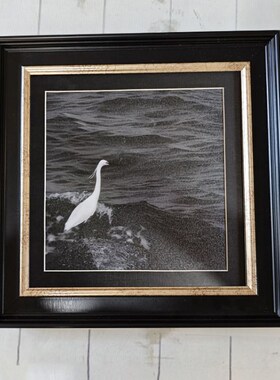 美式中古风复古装饰画客厅餐厅书房背景墙壁画高级感黑框金色挂画