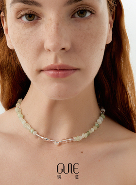 瑰意白水晶项链白贝扣母青提色新山玉轻奢高级感天然项链高级感