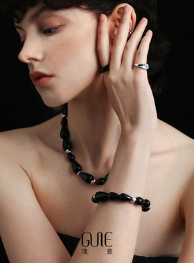 瑰意黑玛瑙渐变串珠手串2025新款时尚爆款女生小众设计高级感手饰