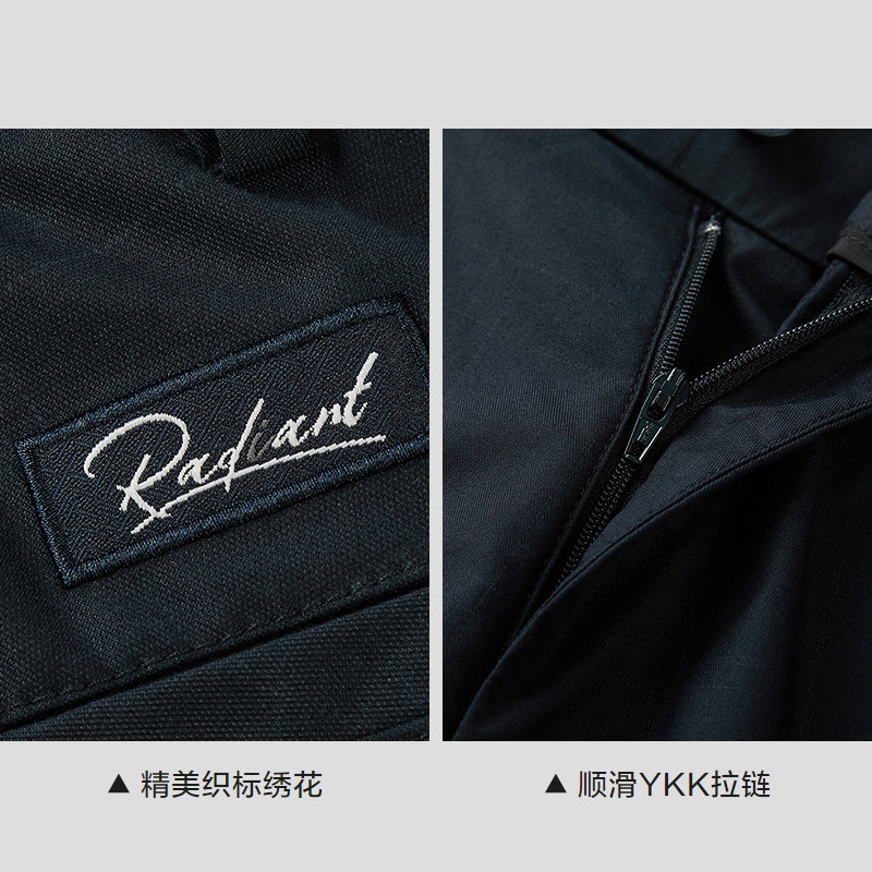 HLA/海澜之家修身休闲短裤春夏绣花简约商务通勤舒适裤子男 - 图2