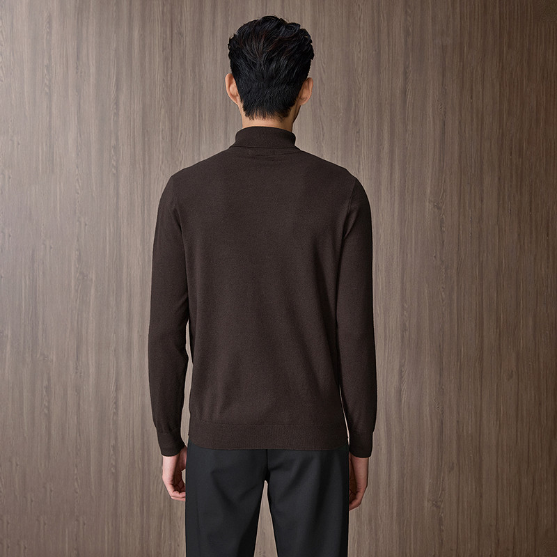 HLA/海澜之家轻商务经典长袖针织衫25秋新老钱风含羊毛翻领毛衣男,淘宝优惠券,粉丝福利购,淘宝优惠卷