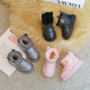 AK儿童雪地靴 加厚加绒防滑保暖棉鞋