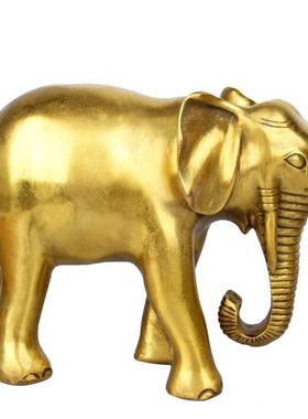 纯铜大象摆件一对铜象吸水象玄关电视柜装饰乔迁新居开业礼品