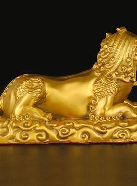 室内铜谛听摆件地藏王坐骑瑞兽办公室书桌家居工艺品中式招财摆件