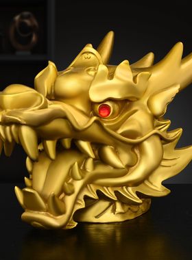 室内铜龙头摆件精工生肖龙首家居办公室公司家居装饰工艺品